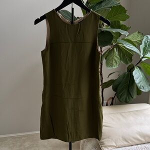 Naven Silk Olive Green Sleeveless Dress 0